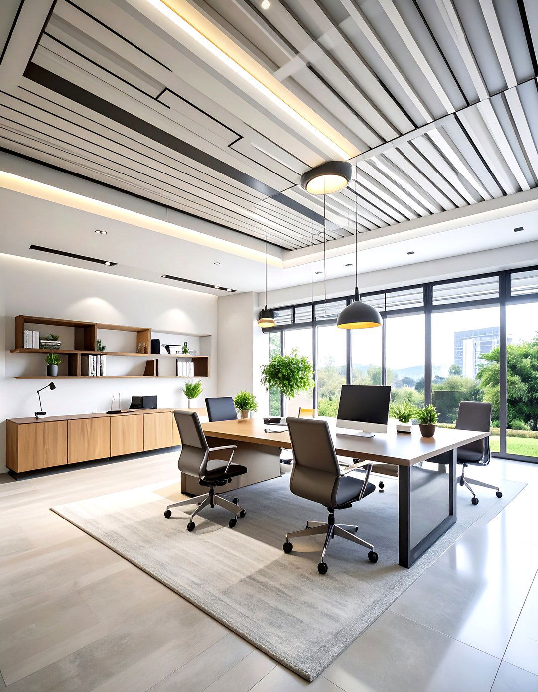 Minimalist Line Pattern Ceilings - 24 Ceiling Wallpaper Ideas