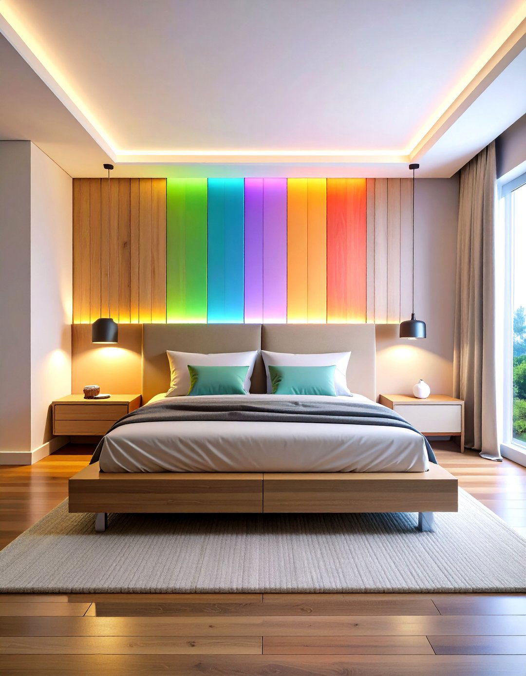 Minimalist Linear LED Strips - 24 Bedroom Lighting Ideas