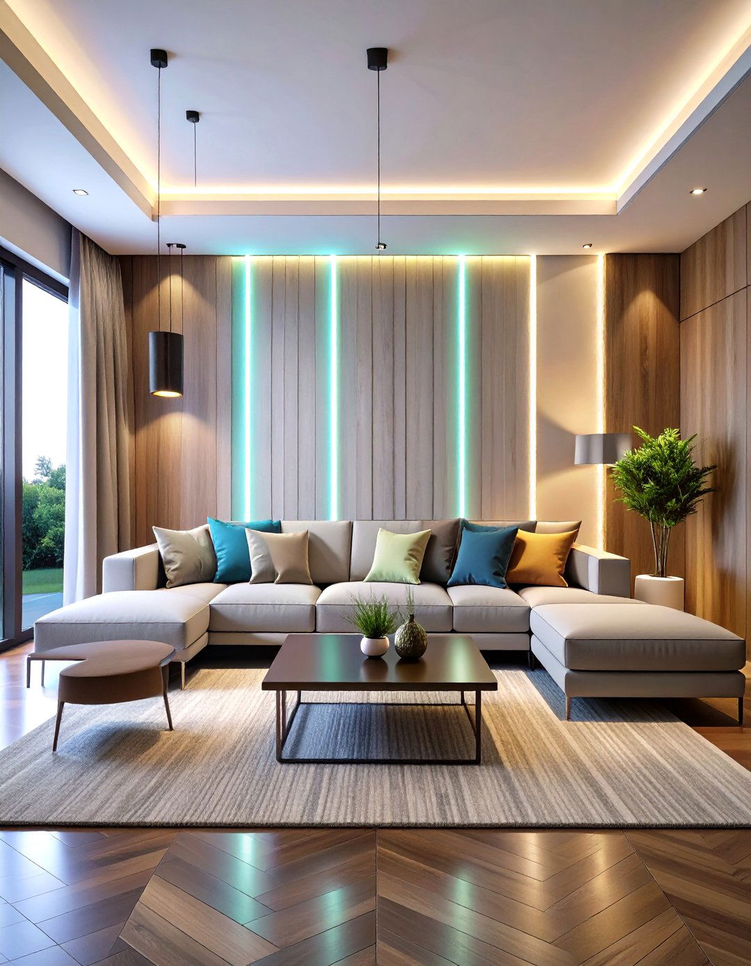 Minimalist Linear LED Wall Lights - 24 Living Room Wall Lighting Ideas