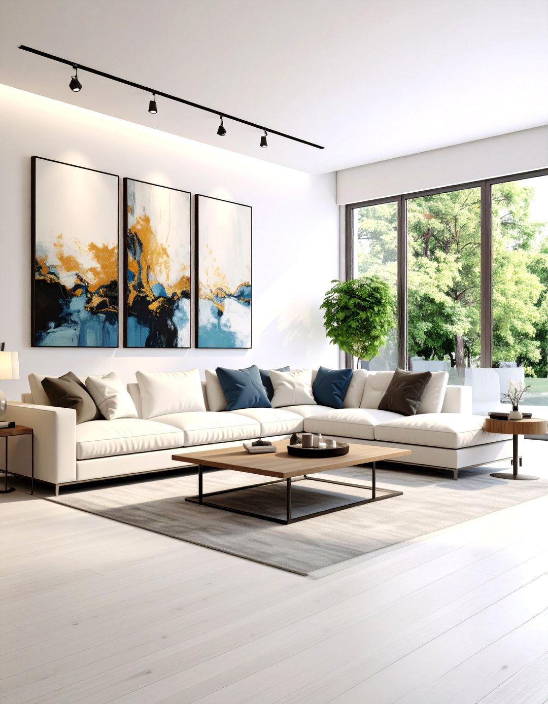 Minimalist Living Room with Statement Art - 24 Minimalist Living Room Ideas