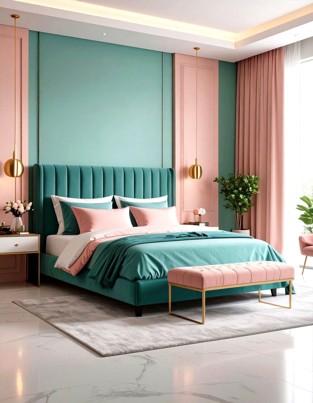 Minimalist Luxury Teal and Pink - 24 Teal and Pink Bedroom Ideas
