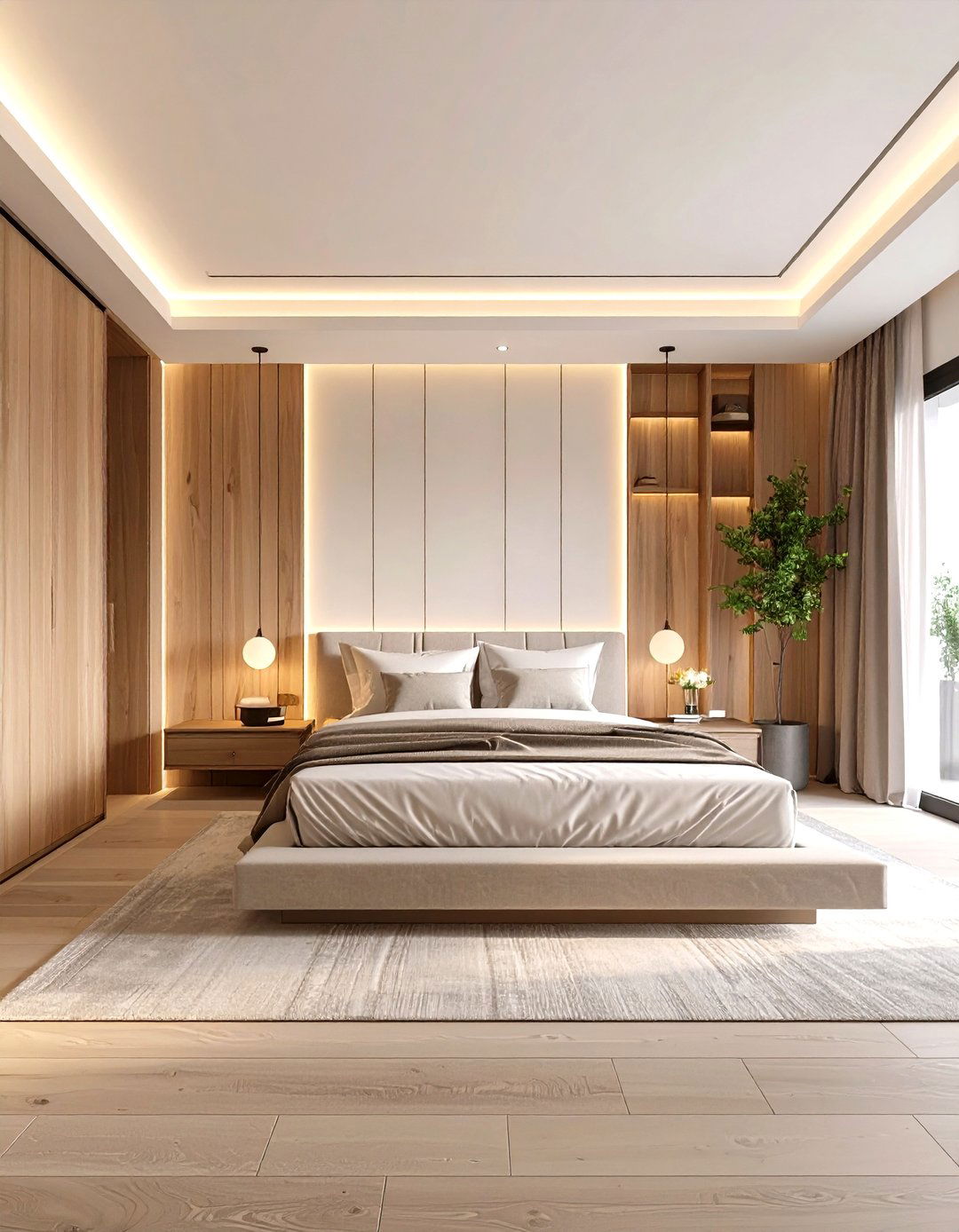 Minimalist Master Bedroom with Walk In Closet Integration - 24 Minimalist Interior Design Ideas