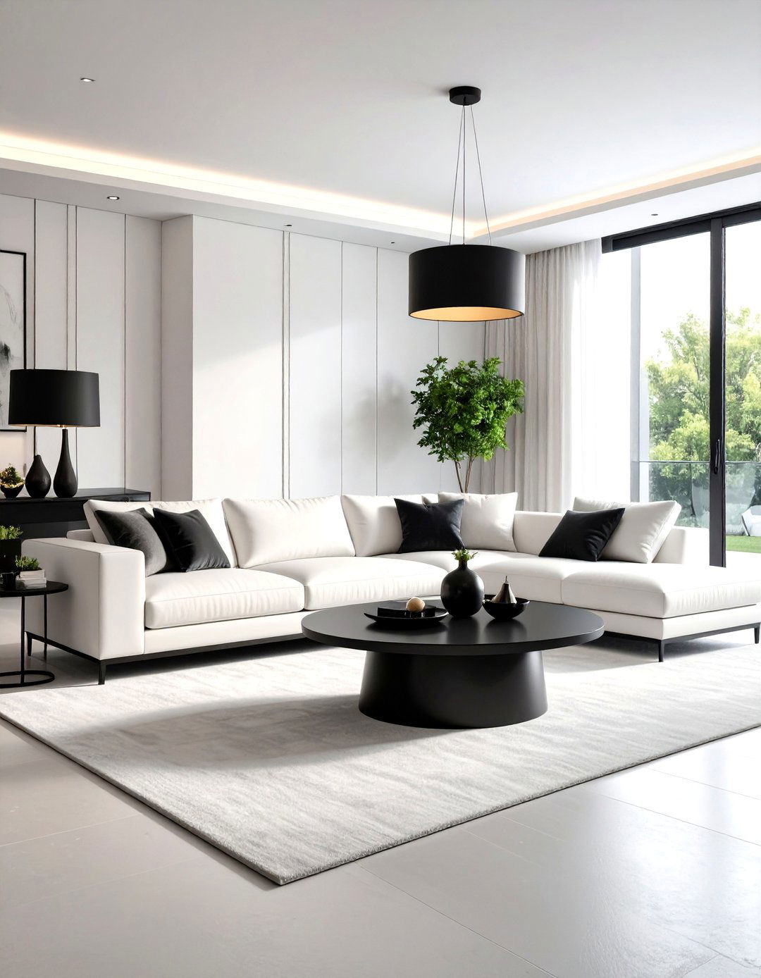 Minimalist Modern Black and White Design - 24 Black and White Living Room Ideas