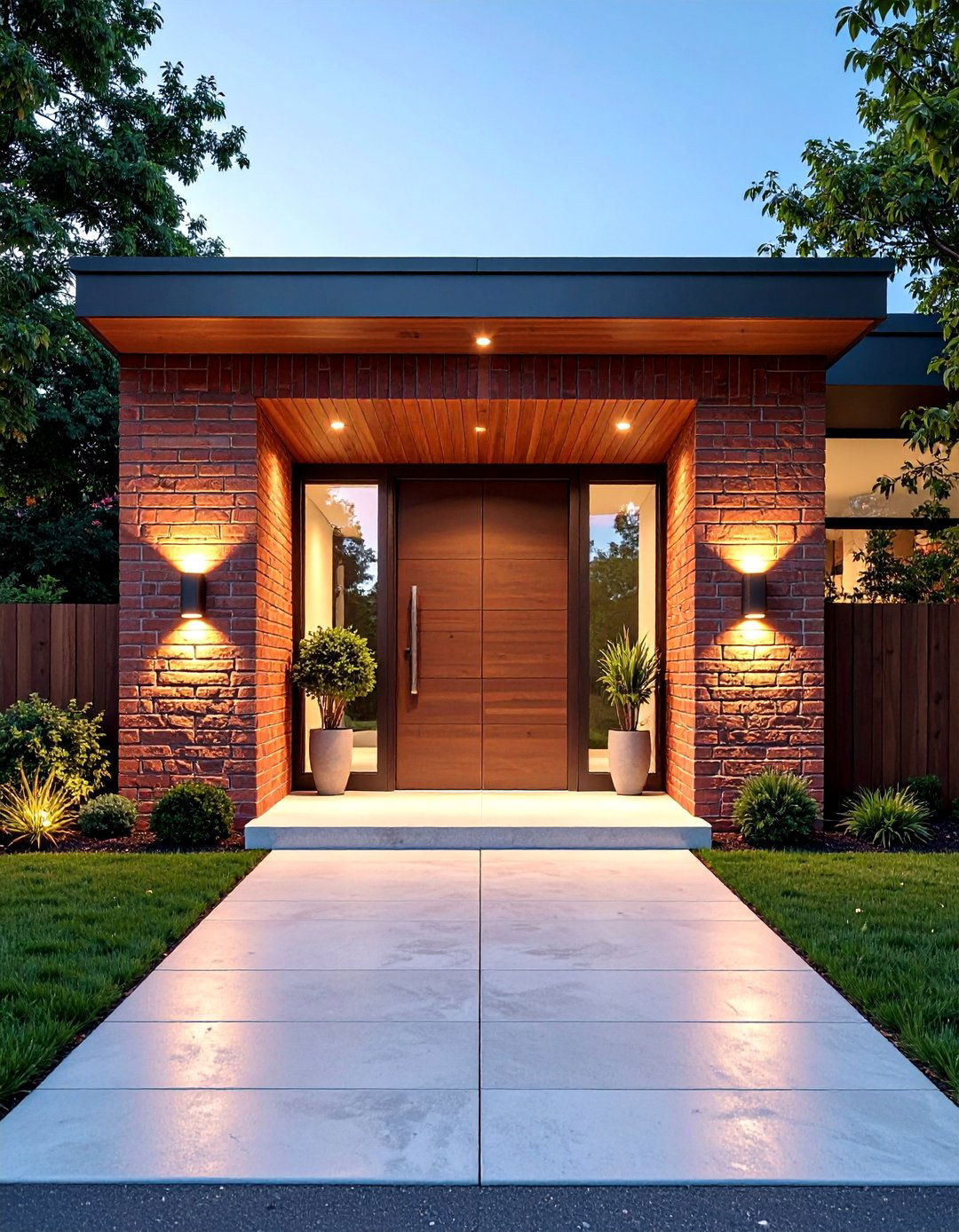 Minimalist Modern Brick Entry - 24 Brick Porch Ideas
