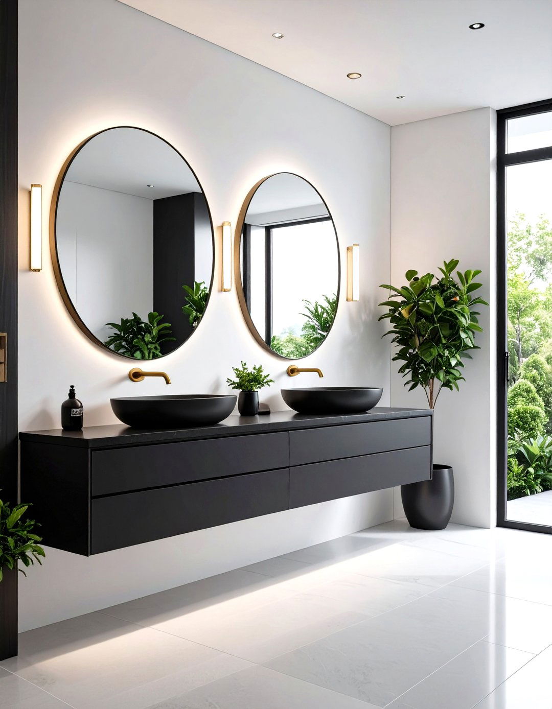 Minimalist Monochrome Elegance - 24 black and gold powder room ideas