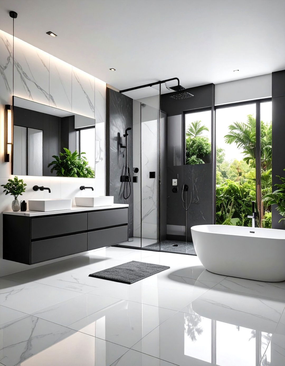 Minimalist Monochrome Wet Room Design - 24 Wet Room Ideas