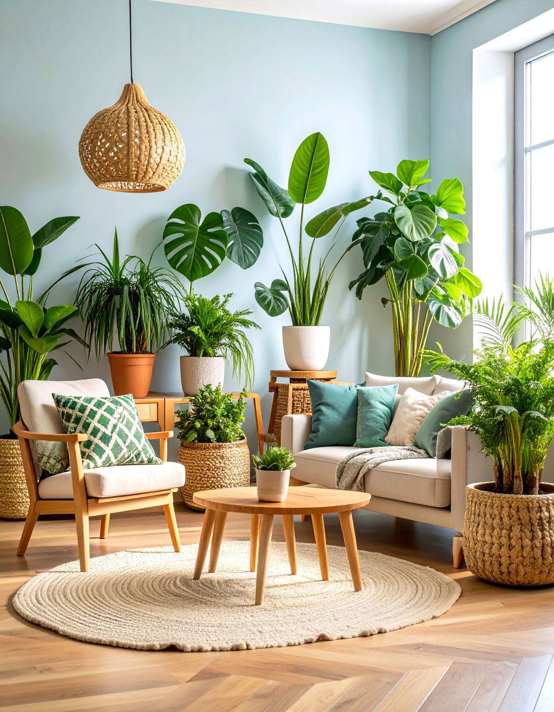 Minimalist Plant Living Room - 24 Organic Modern Living Room Design Ideas