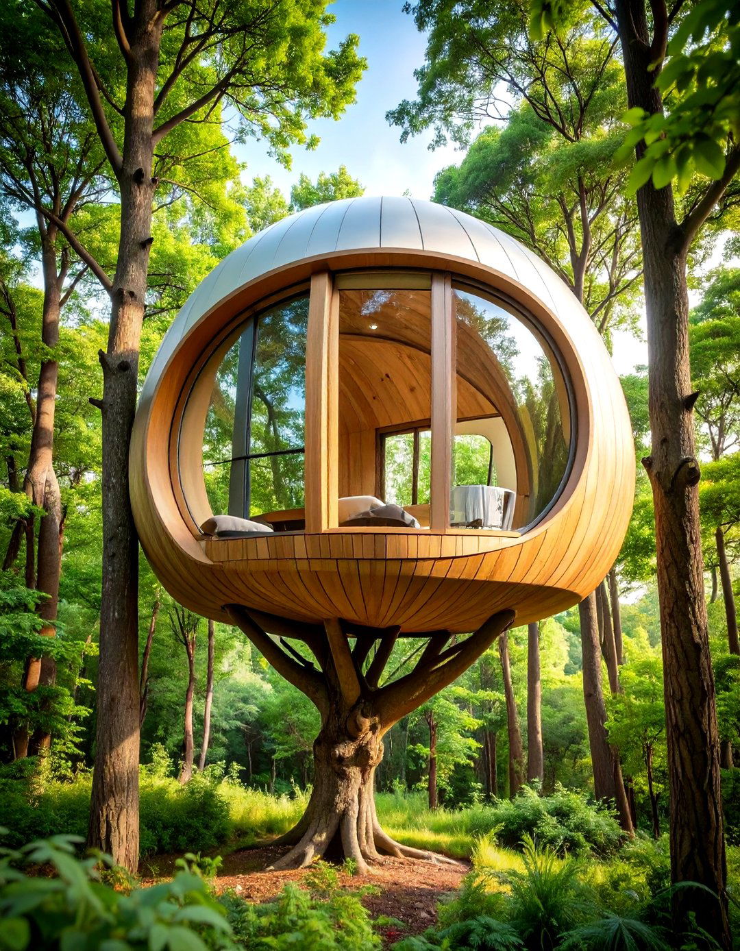 Minimalist Pod Tree House - 24 Tree House Ideas