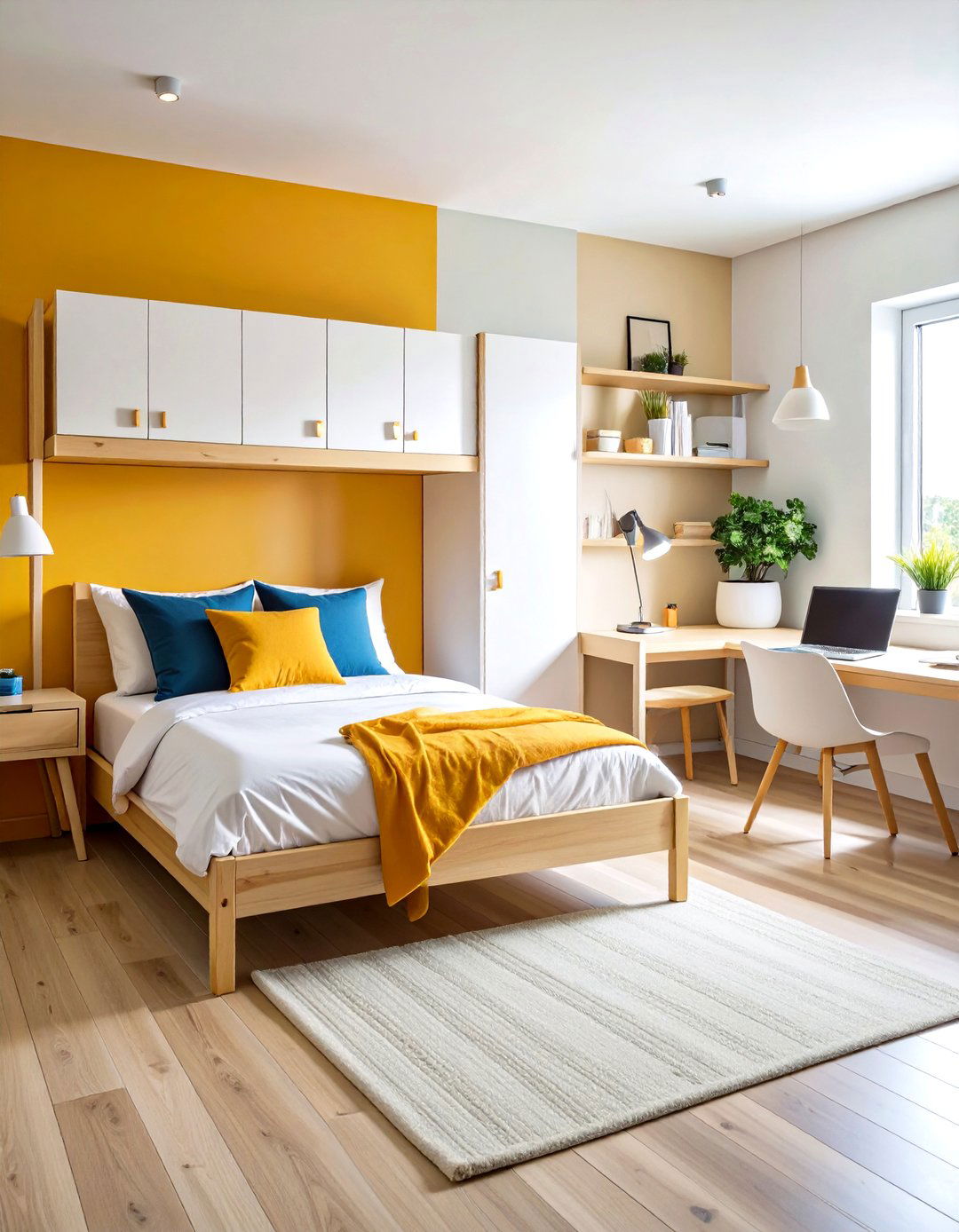 Minimalist Sanctuary with Clean Lines - 24 Dorm Room Decorating Ideas
