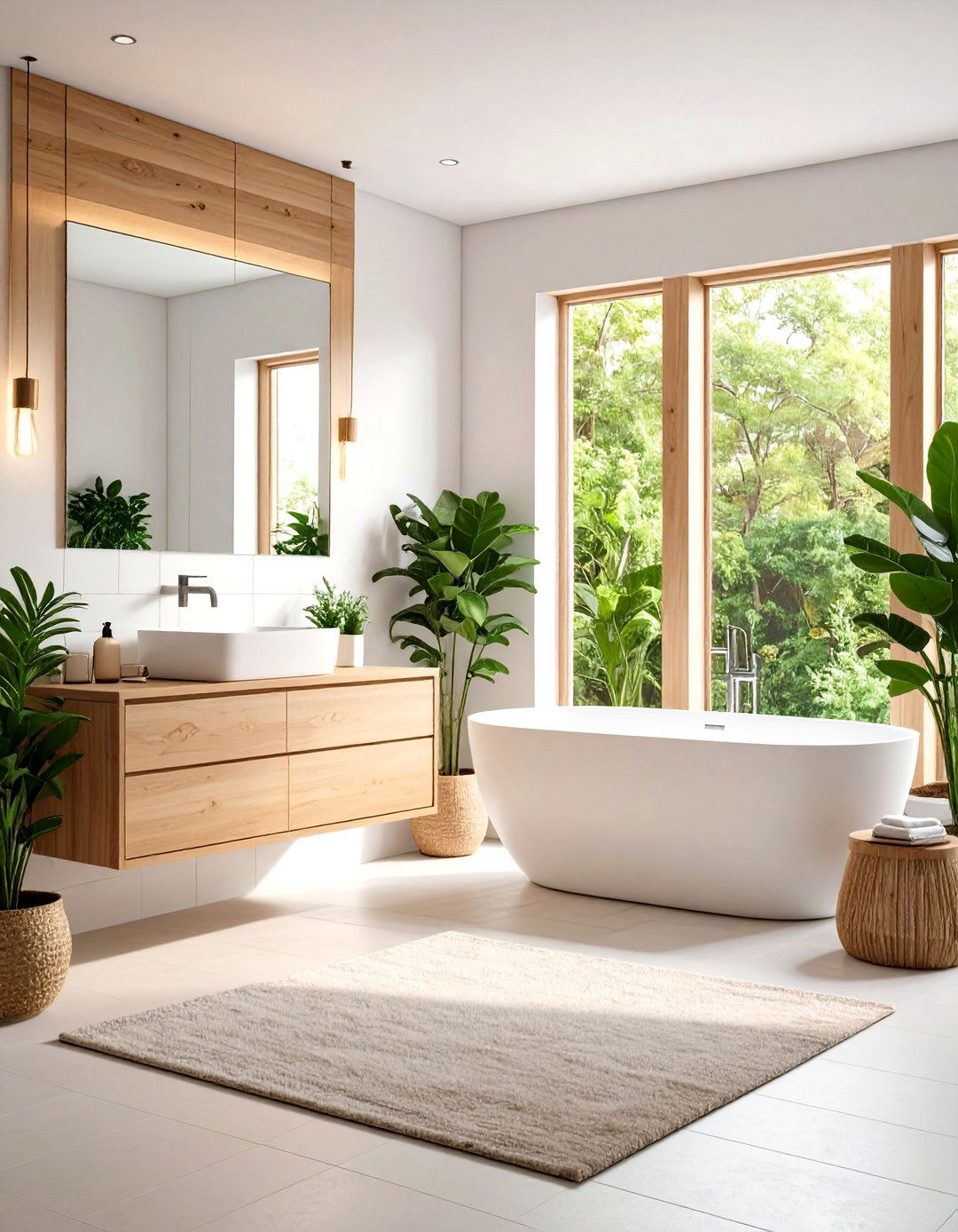 Minimalist Scandinavian Bathroom with Natural Wood Accents - 24 Modern Bathroom Ideas