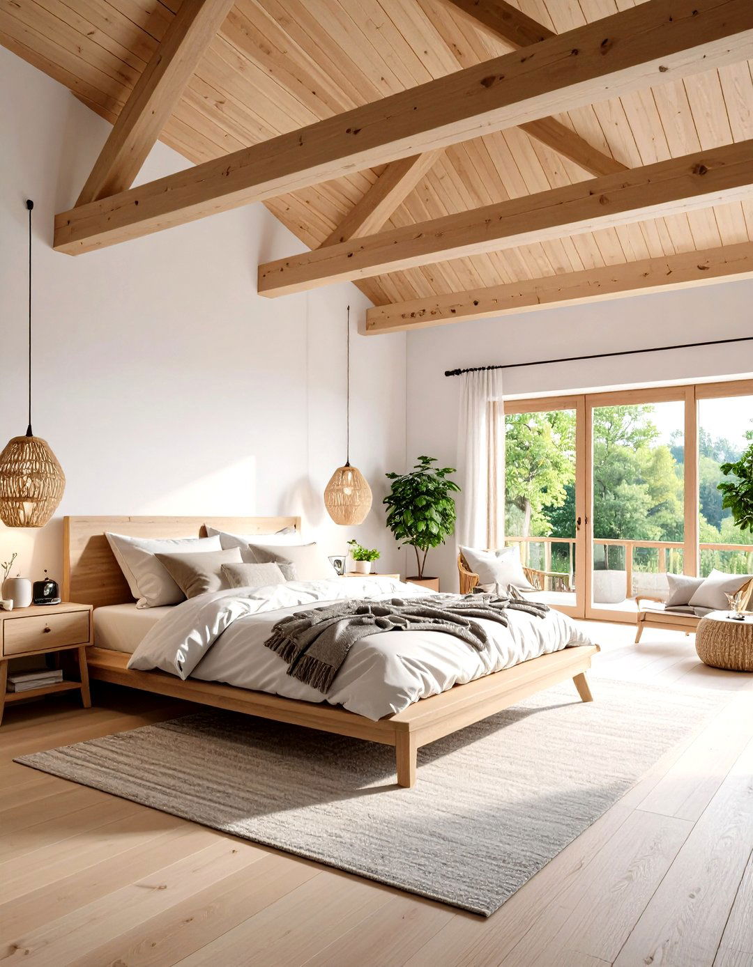 Minimalist Scandinavian Beam Approach - 24 Vaulted Ceiling With Beams