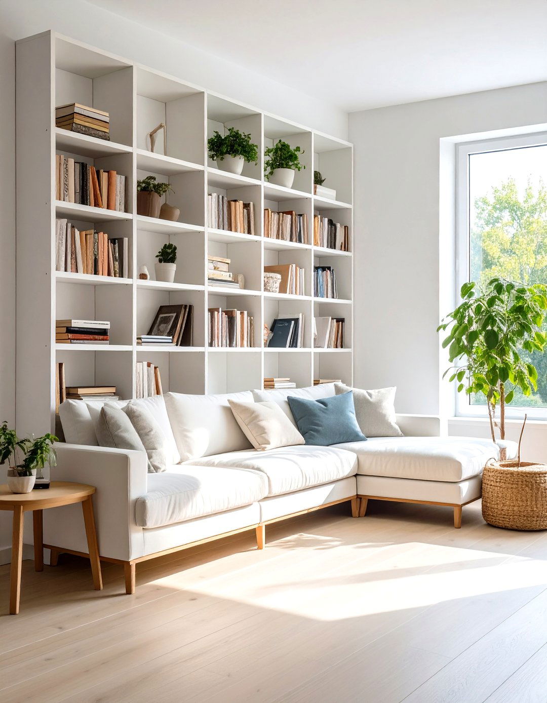 Minimalist Scandinavian Corner Bookshelf - 24 Corner Bookshelf Ideas