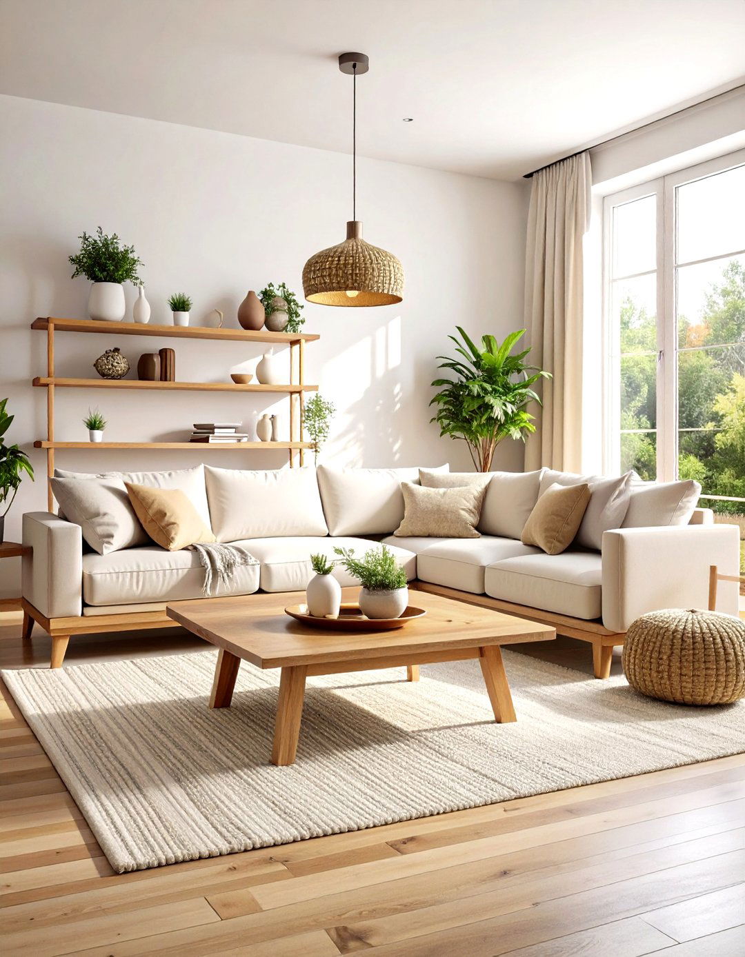 Minimalist Scandinavian Living Room with Light Woods - 24 Modern Living Room Ideas