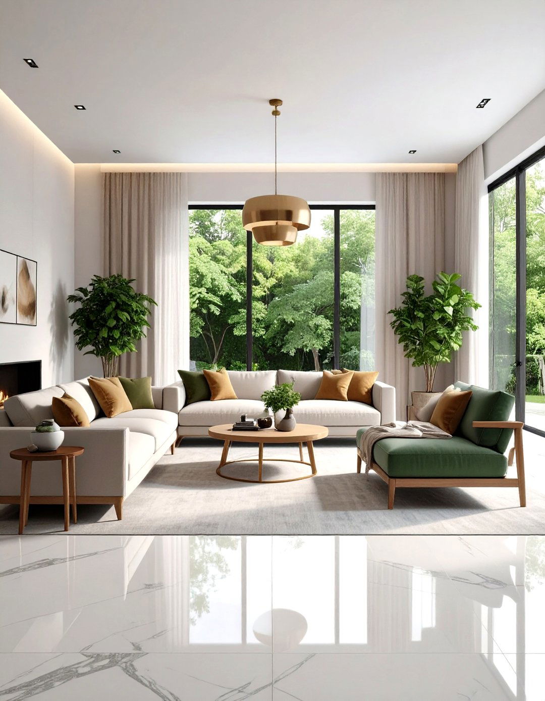 Minimalist Scandinavian Marble Design - 24 Marble Floor Living Room Ideas