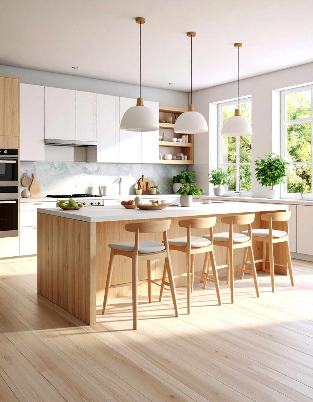 Minimalist Scandinavian Style - 24 Kitchen Island Ideas With Seating
