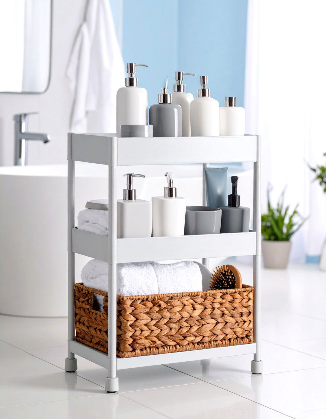 Minimalist Shower Caddy Organization - 24 Dorm Bathroom Ideas