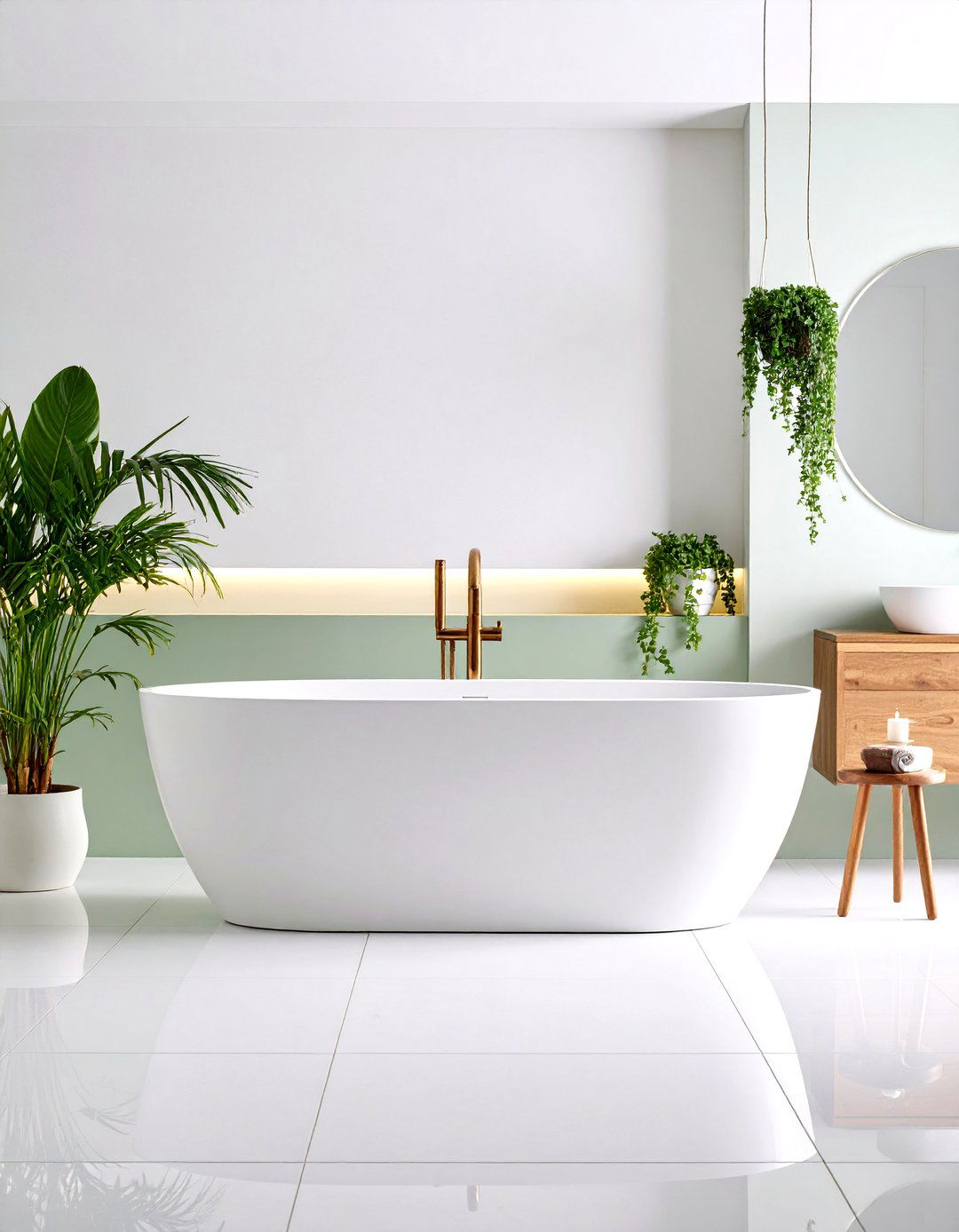 Minimalist Solid Surface Bathtub Surround - 24 Bathtub Surround Ideas