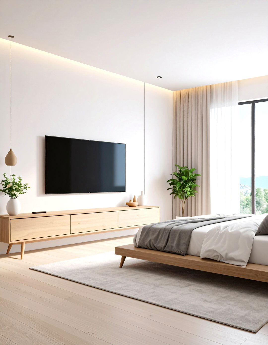 Minimalist Wall Mount Design - 24 Bedroom Tv Ideas
