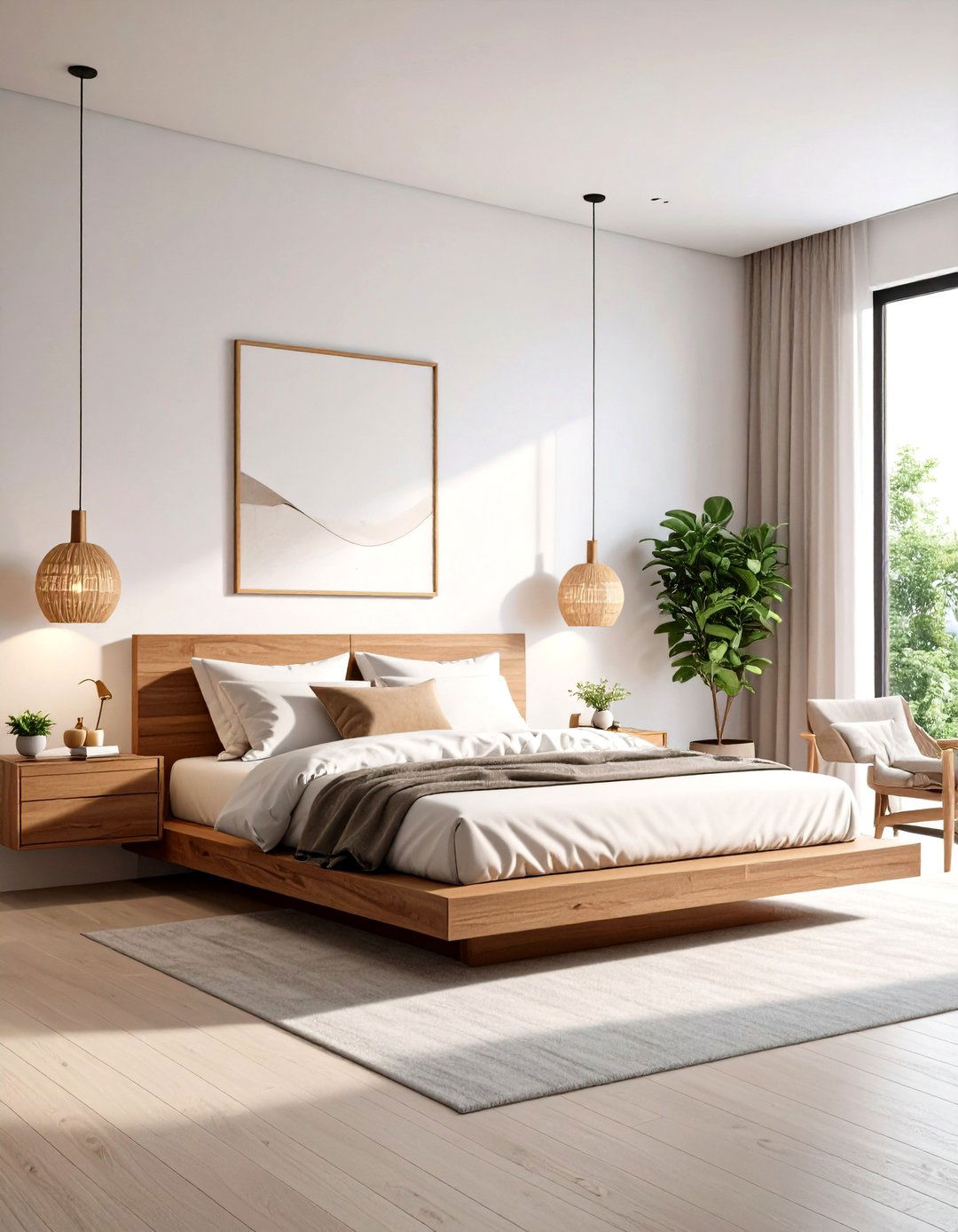 Minimalist Walnut Platform Bedroom - 24 Dark Wood Bedroom Ideas