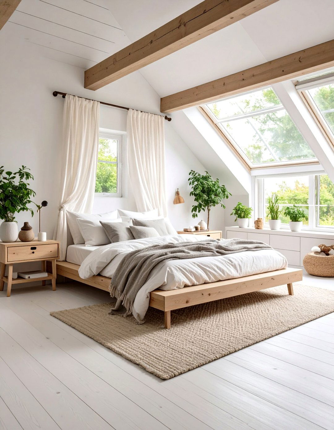 Minimalist White Coastal Loft - 24 Cape Cod Upstairs Bedroom Ideas