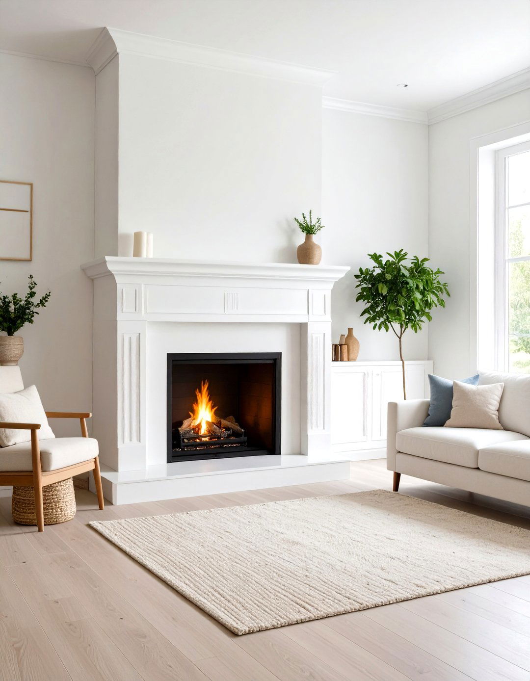 Minimalist White Corner Fireplace - 24 Corner Fireplace Ideas