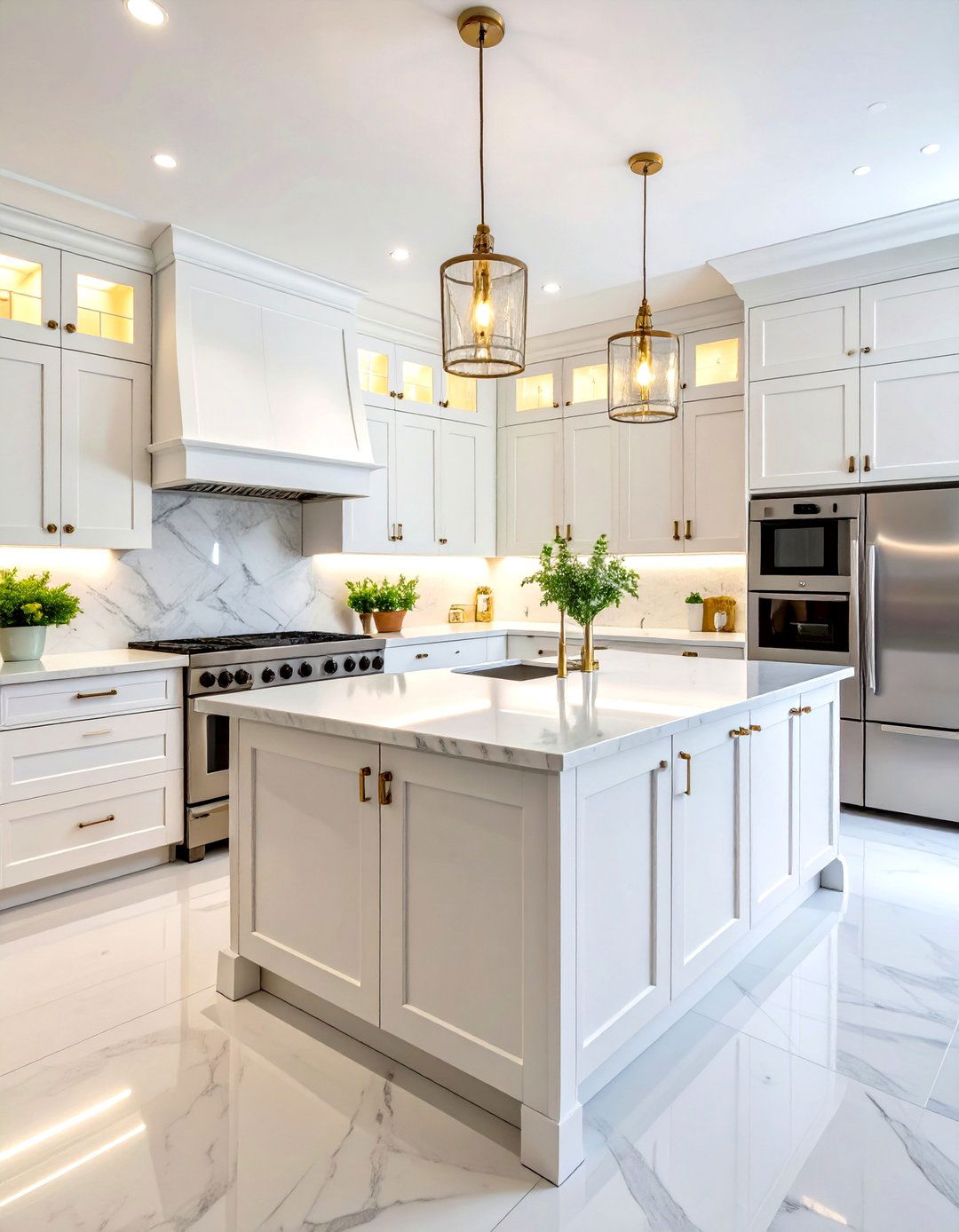 Minimalist White Kitchen with Clean Lines - 24 Modern Kitchen Ideas