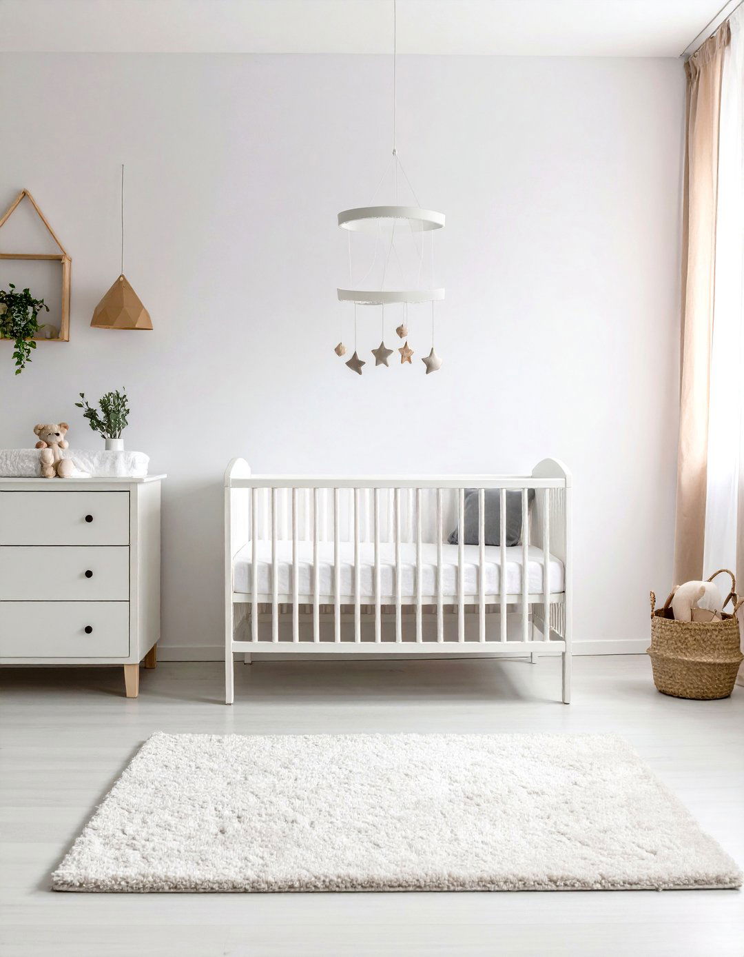 Minimalist White Nursery Design - 24 White Nursery Ideas