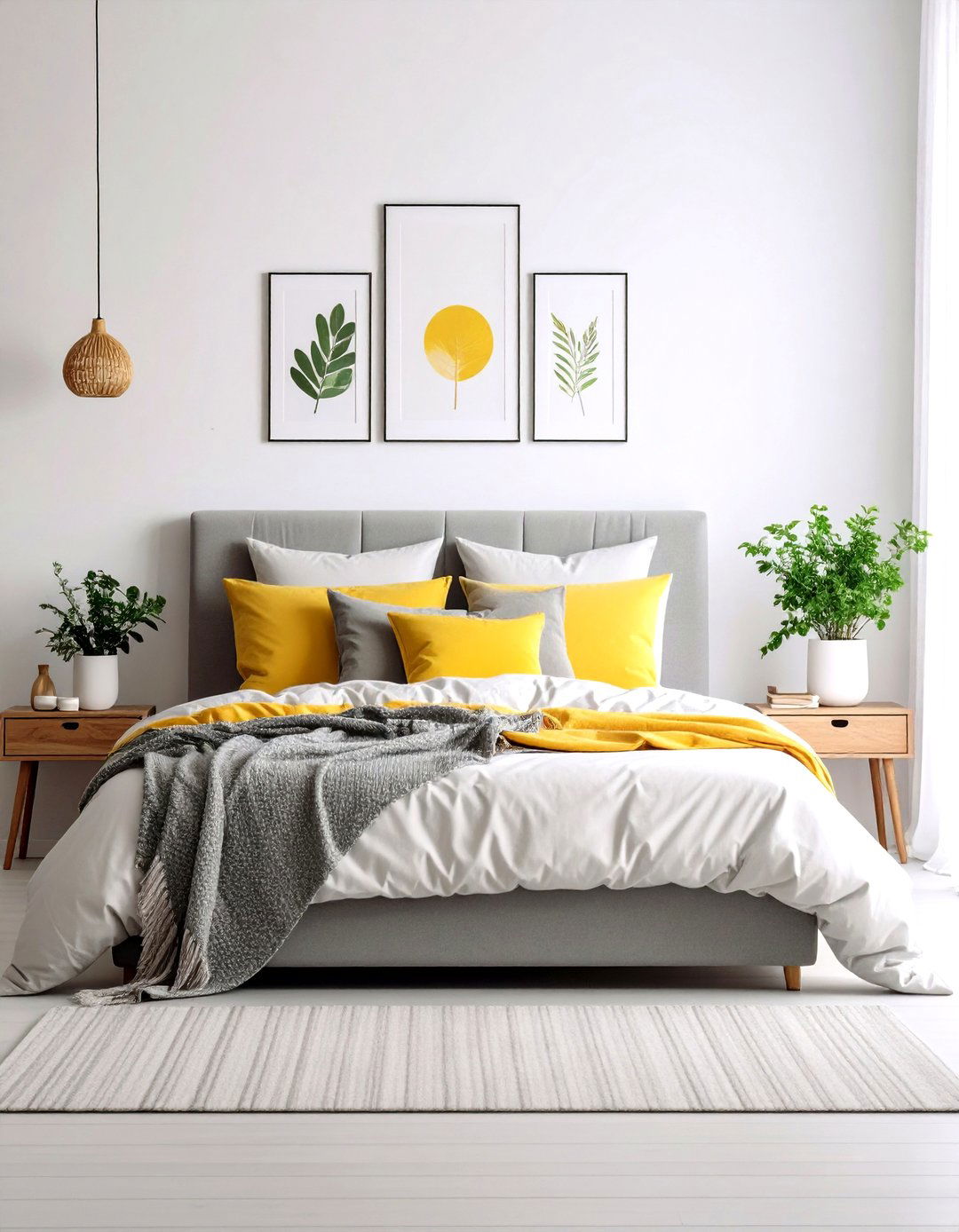 Minimalist Yellow Accent Bedroom - 24 Yellow Bedroom Ideas