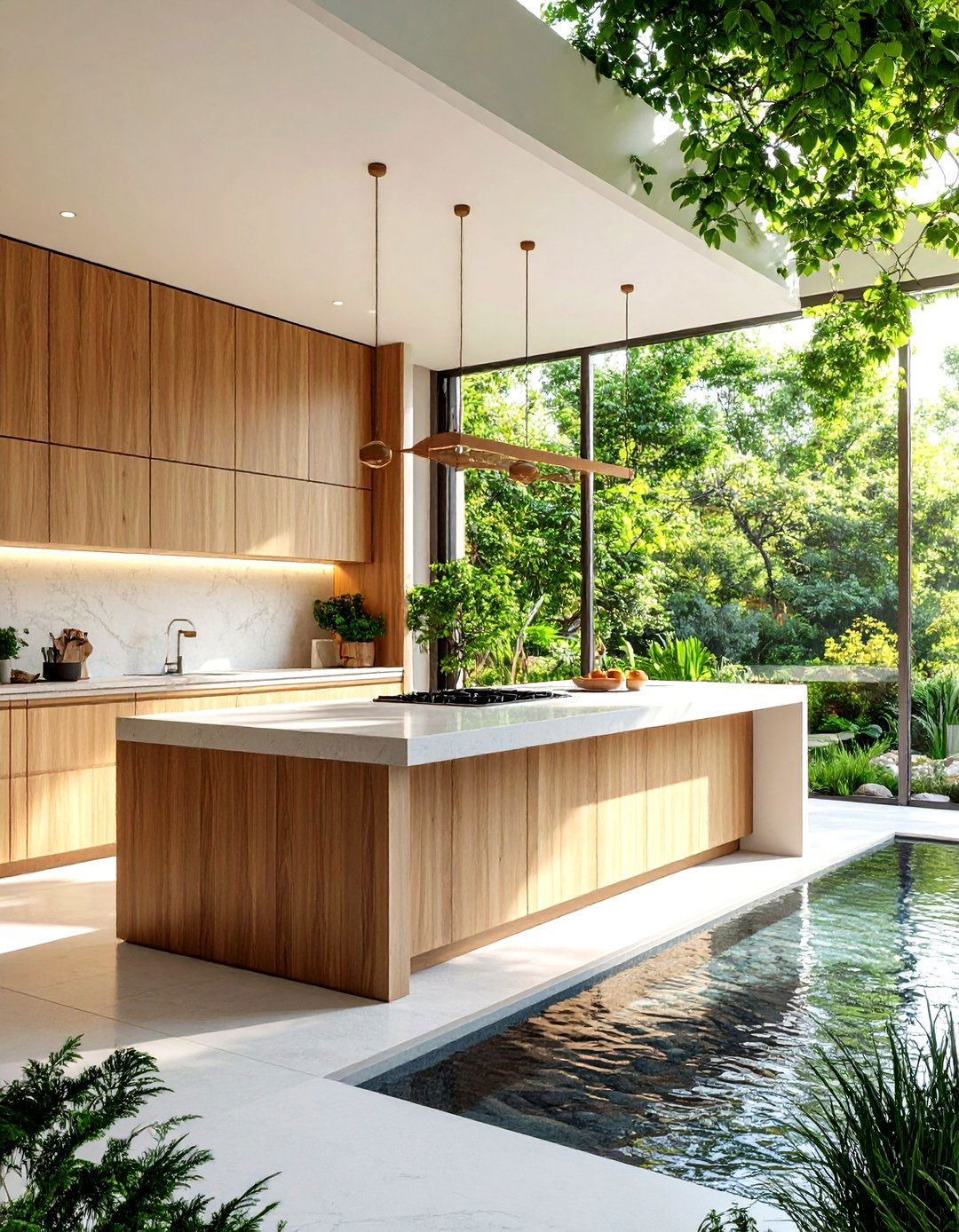 Minimalist Zen Island - 24 Outdoor Kitchen Island Ideas