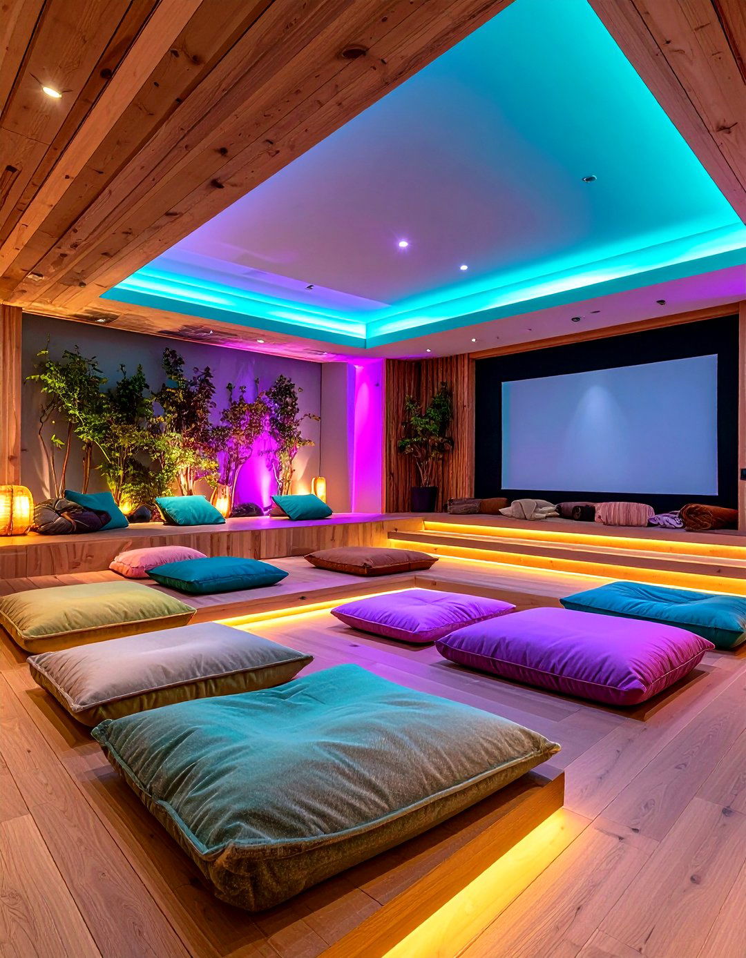 Minimalist Zen Theater Space - 24 Basement Home Theater Ideas