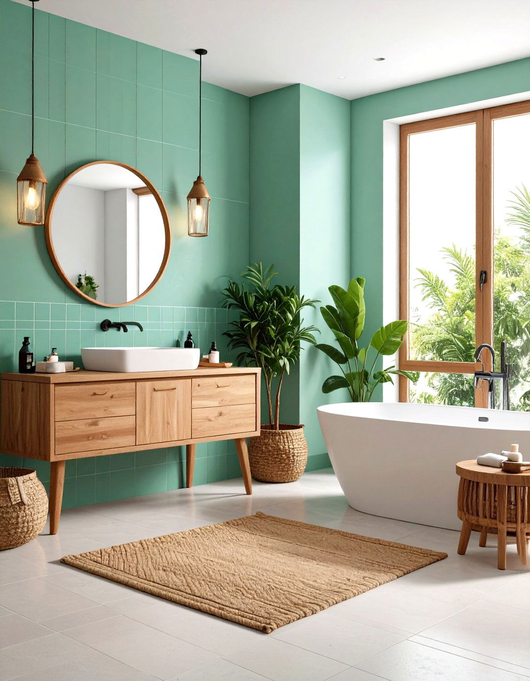 Mint Green Bathroom Oasis - 24 Pastel Colour Ideas for Your Home