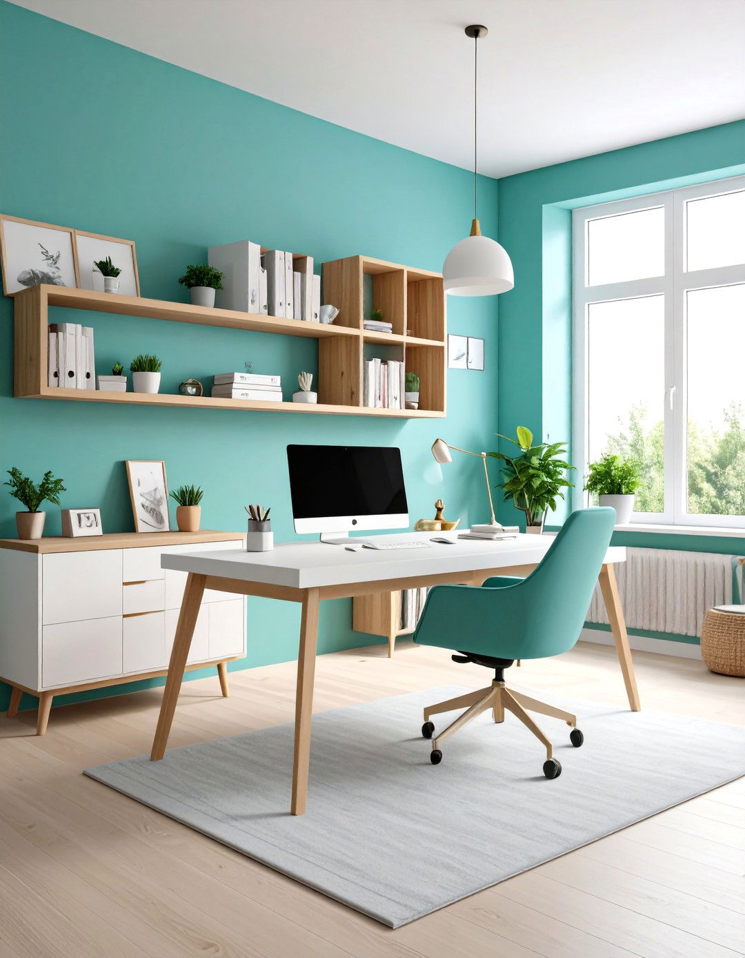 Mint Green Home Office Productivity - 24 Pastel Colour Ideas for Your Home