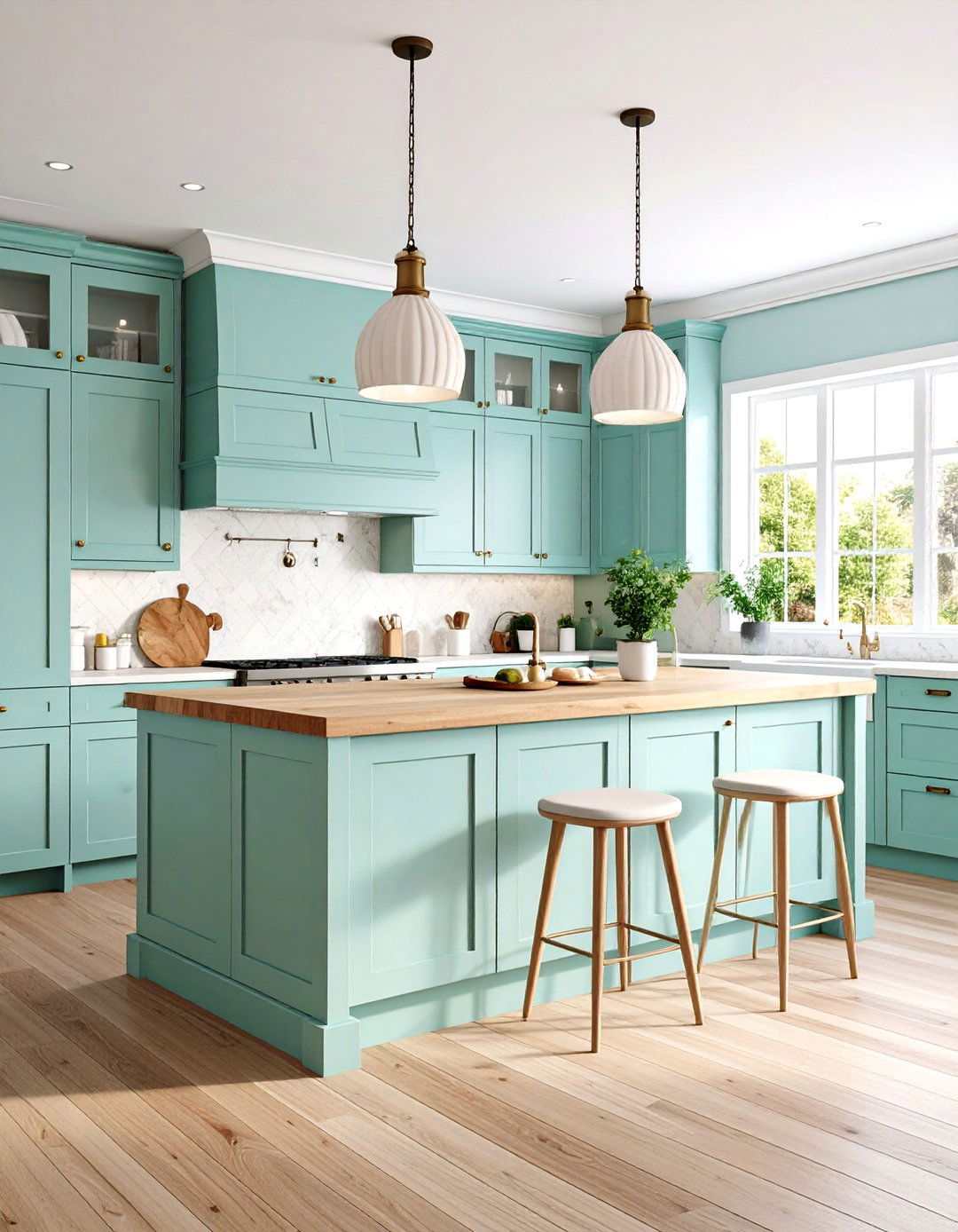 Mint Green Kitchen Island Focus - 24 Mint Green Kitchen Ideas
