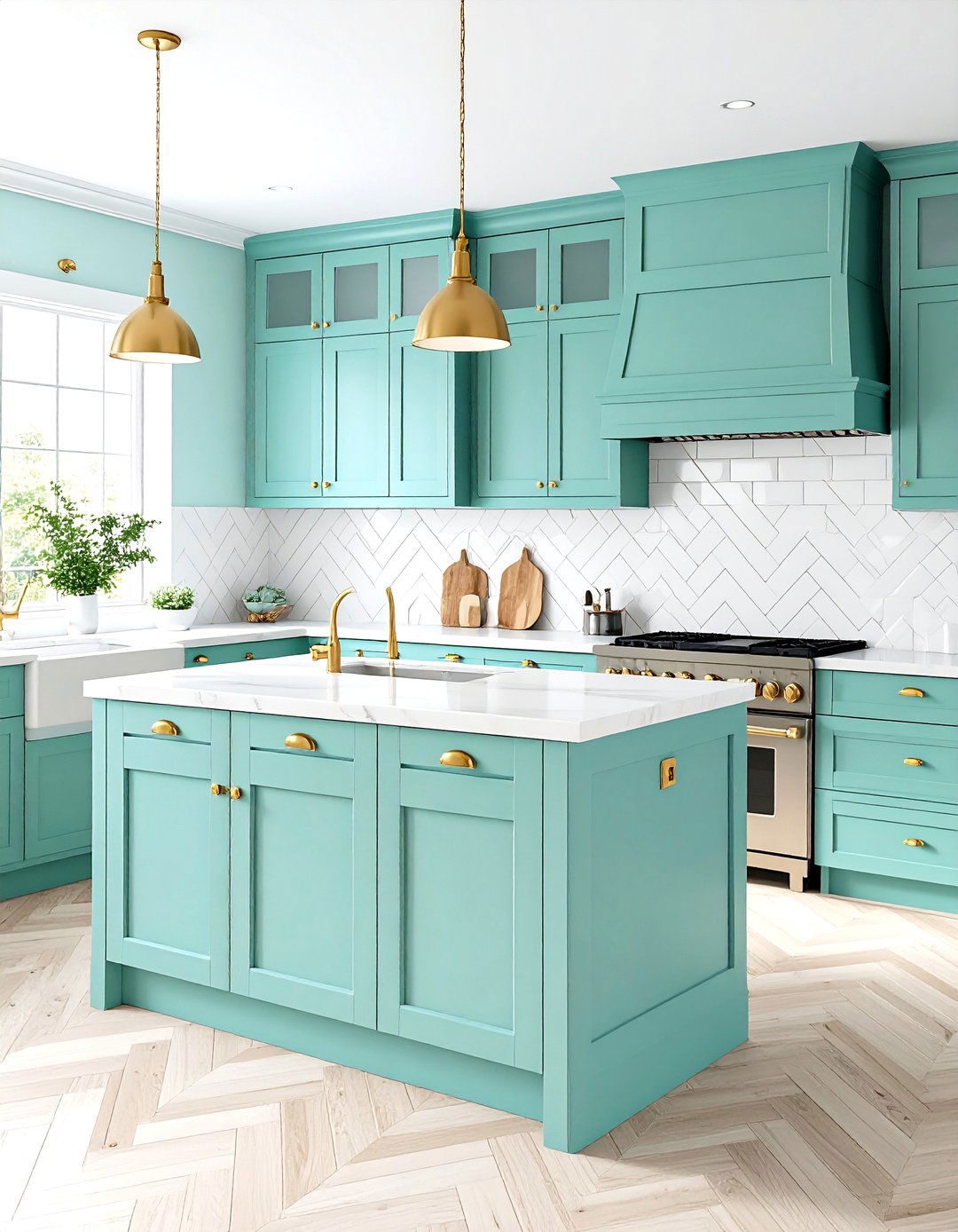 Mint Green Kitchen with Subway Tile - 24 Mint Green Kitchen Ideas