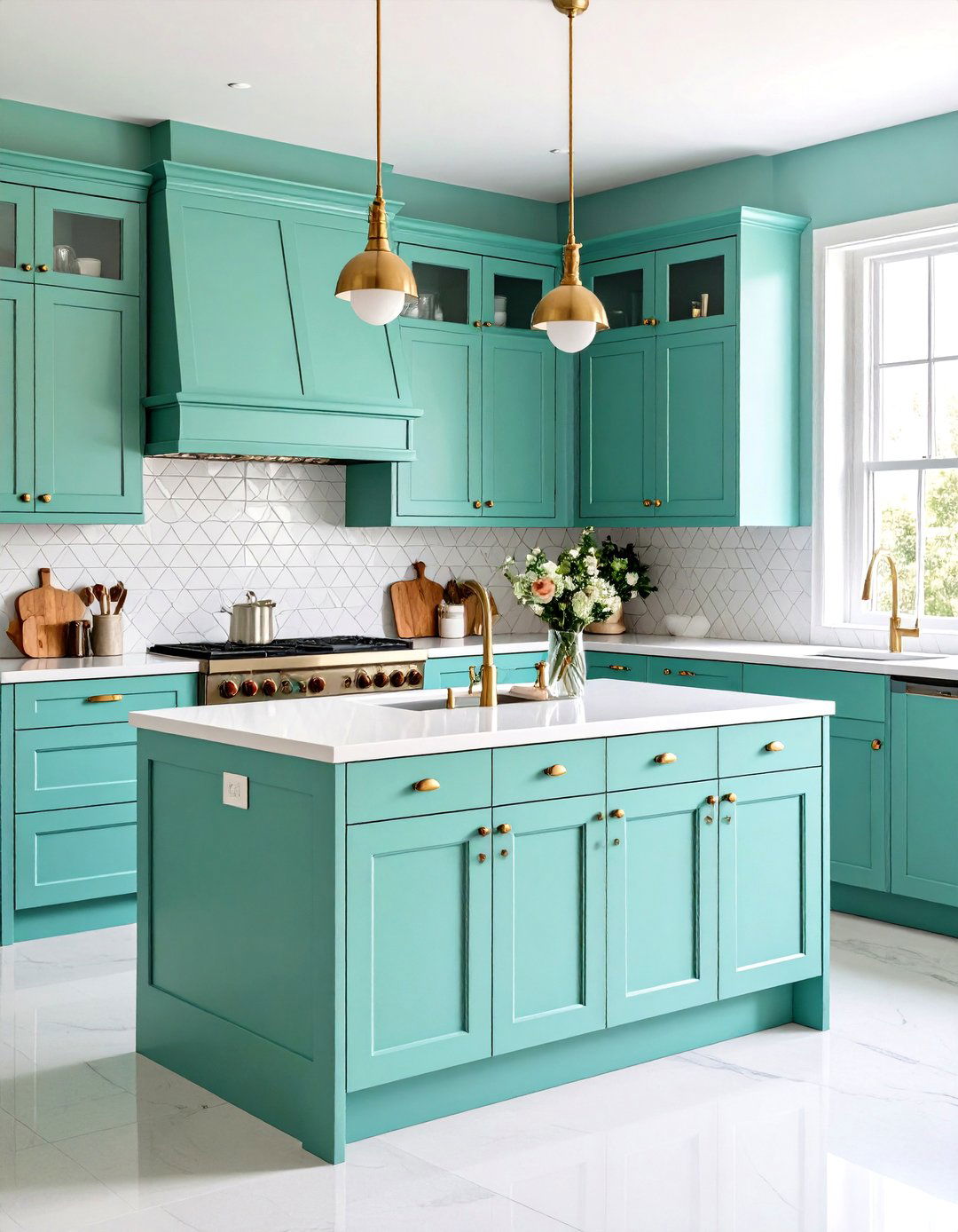 Mint Green Mid Century Kitchen Cabinets - 24 Kitchen Cabinet Color Ideas