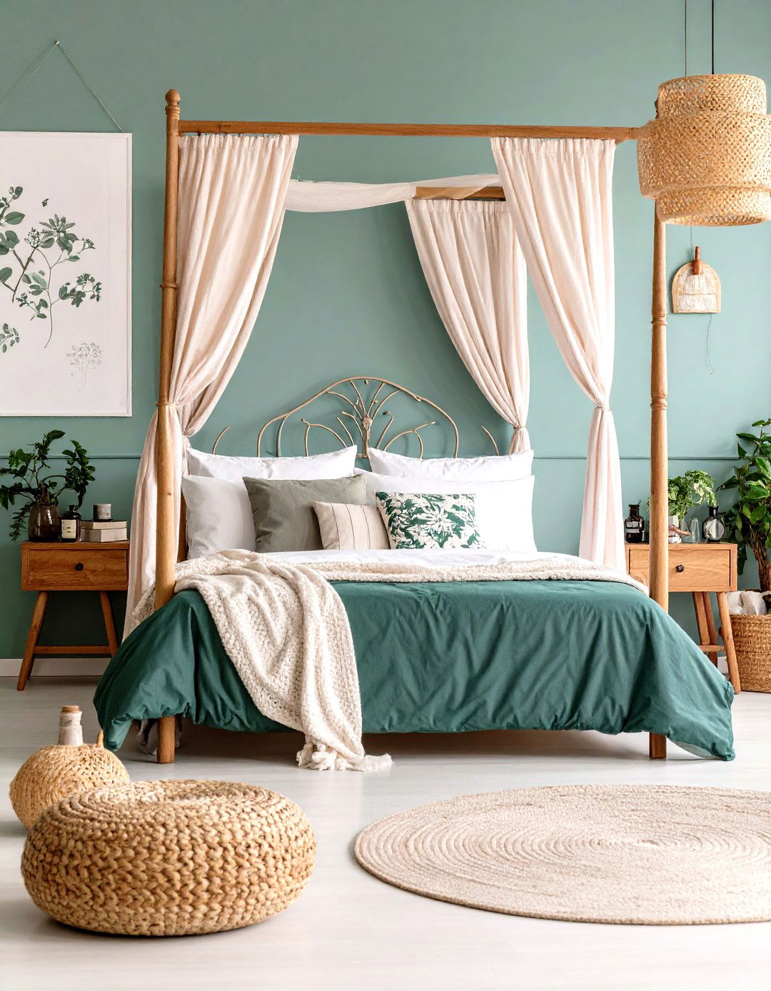 Mint Green Poison Garden Bedroom - 24 Pastel Goth Bedroom Ideas