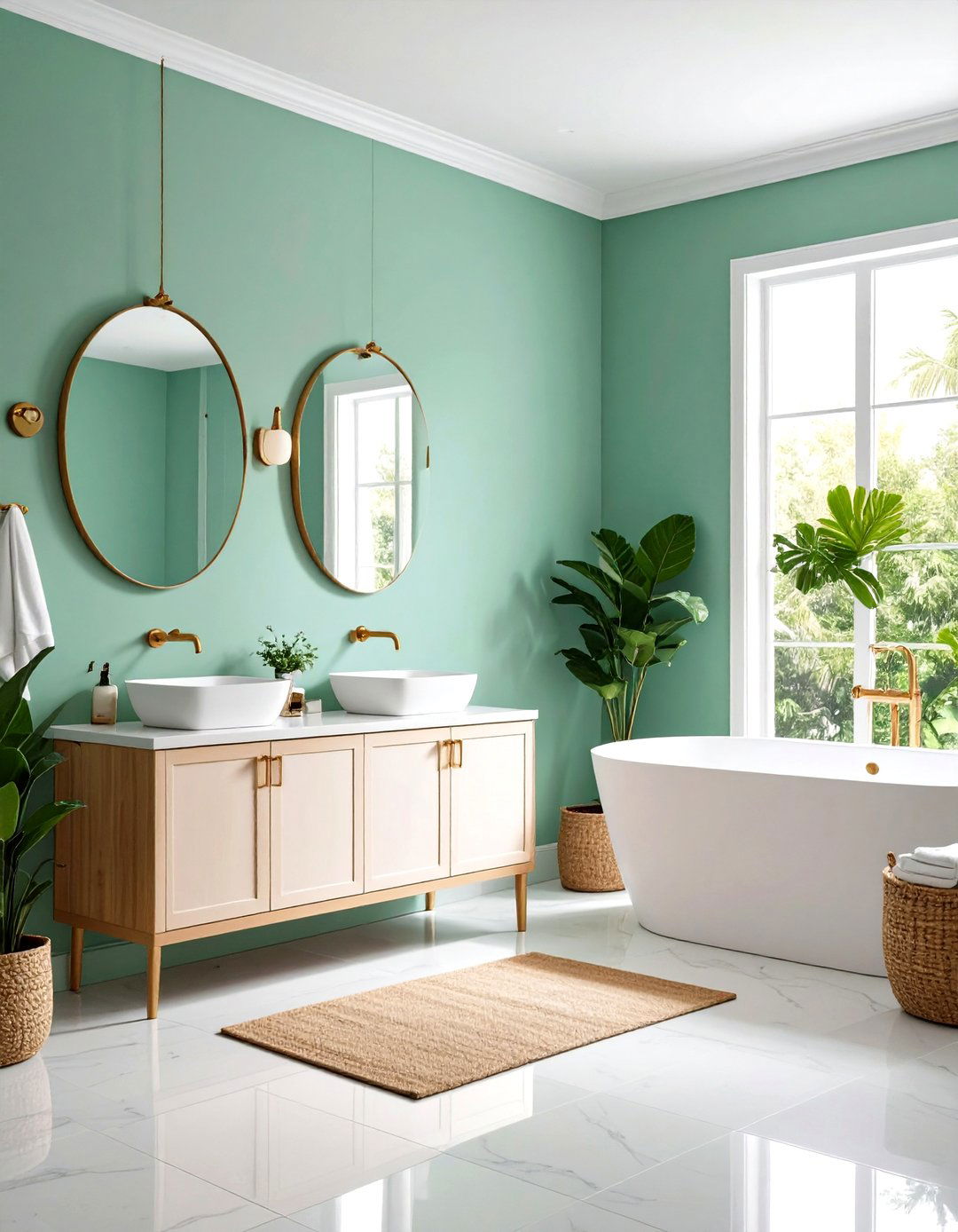 Mint Green Powder Room Freshness - 24 Mexican Interior Paint Colors