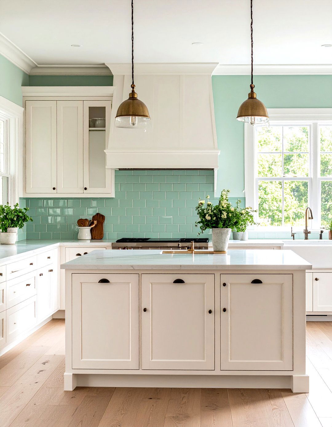 Mint Green Subway Tile Kitchen Backsplash - 24 Kitchen With Green Backsplash Ideas