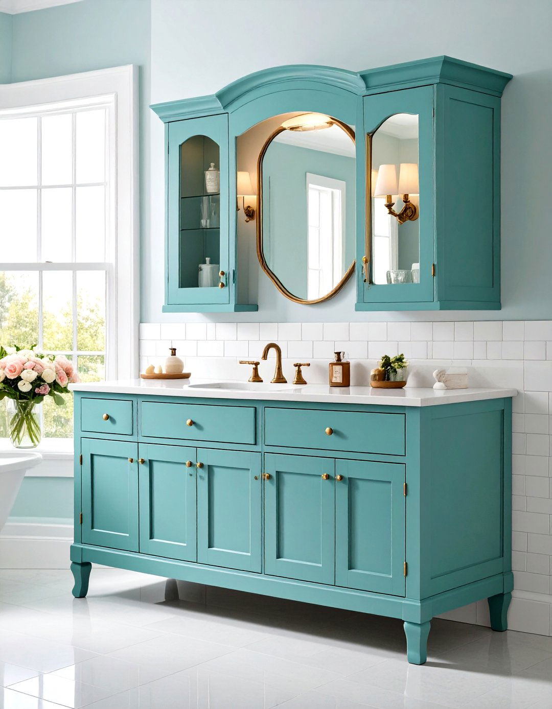 Mint Green Vintage Medicine Cabinet Feature - 24 Mint Green Bathroom Ideas
