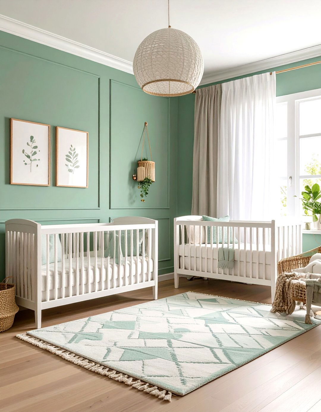 Mint Green and White Twin Freshness - 24 Twin Nursery Ideas