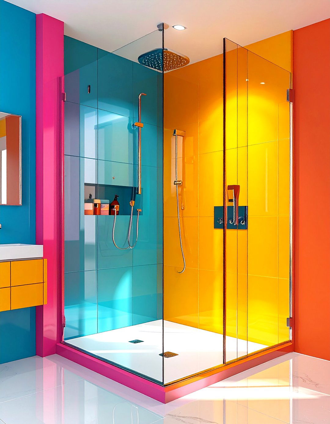 Mirror Backed Amplification Niche - 24 Shower Niche Ideas