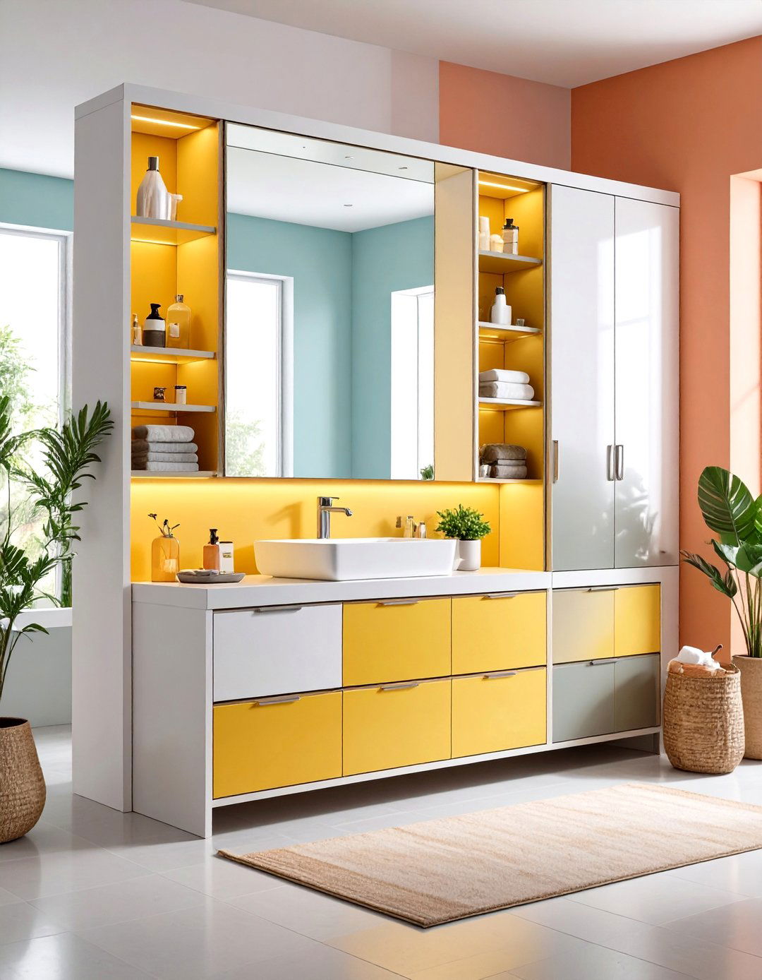 Mirror Cabinet with Sliding Door Panels - 24 Bathroom Mirror Ideas