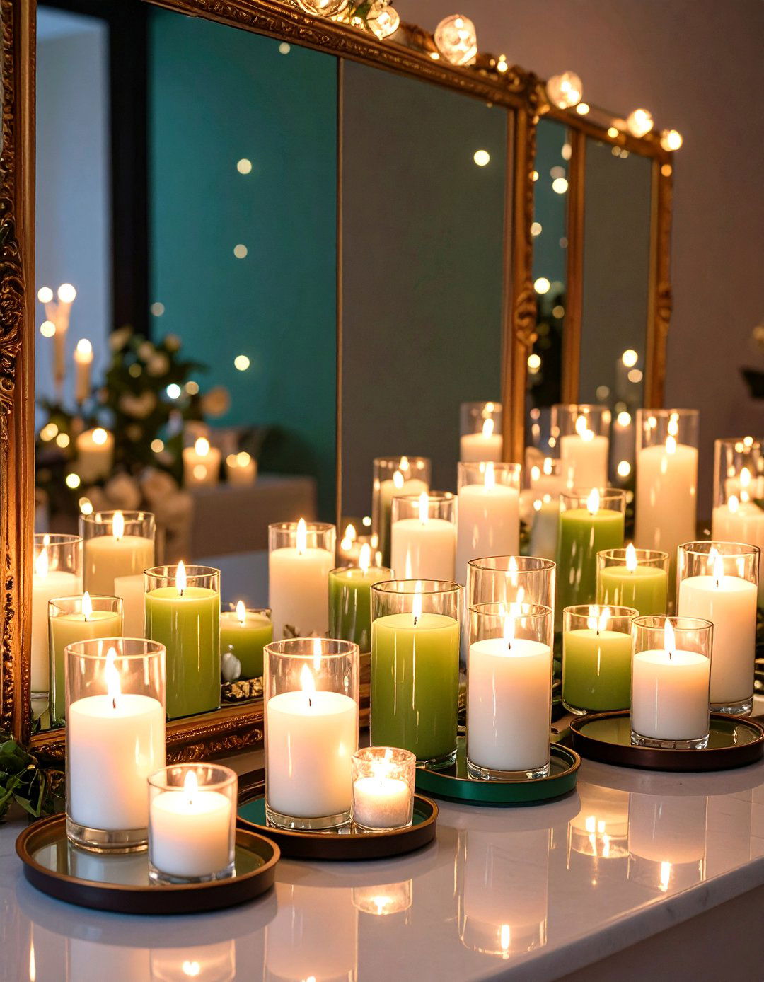 Mirror Candle Reflection Displays - 24 Decorating With Candles