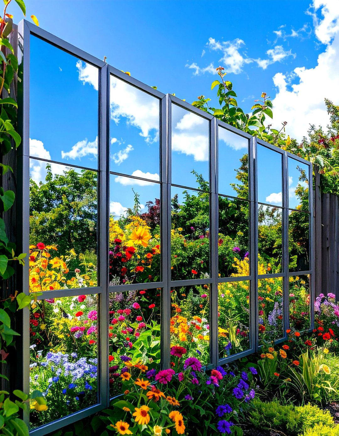 Mirror Garden Illusion - 24 Fence Art Ideas