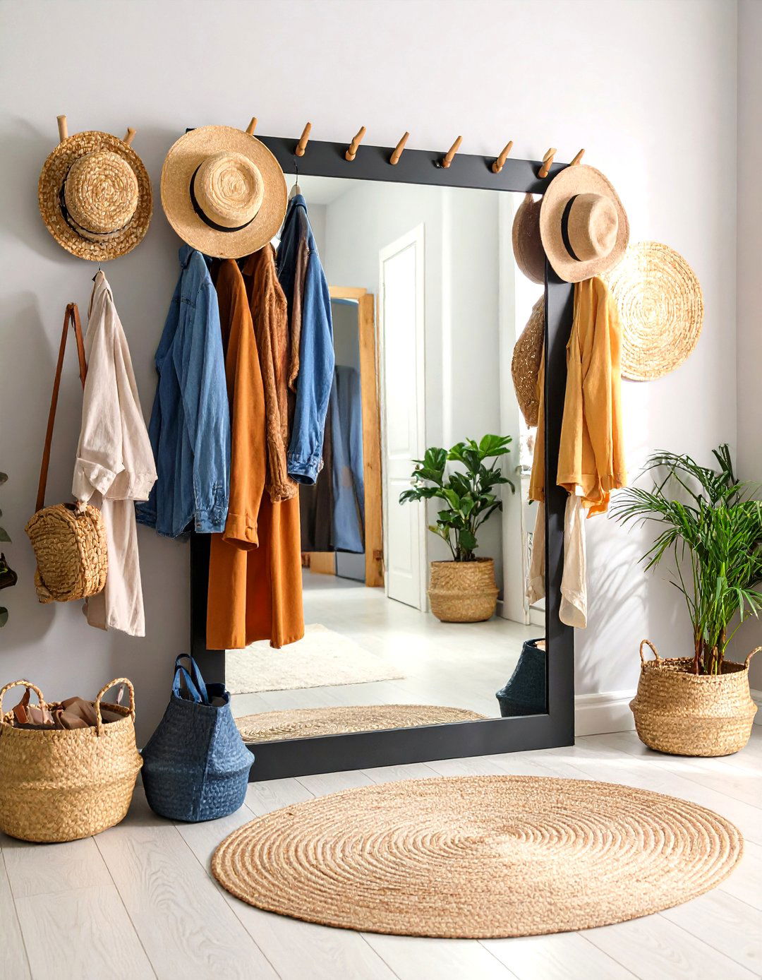 Mirror Integrated Hat Storage - 24 Hat Rack Ideas