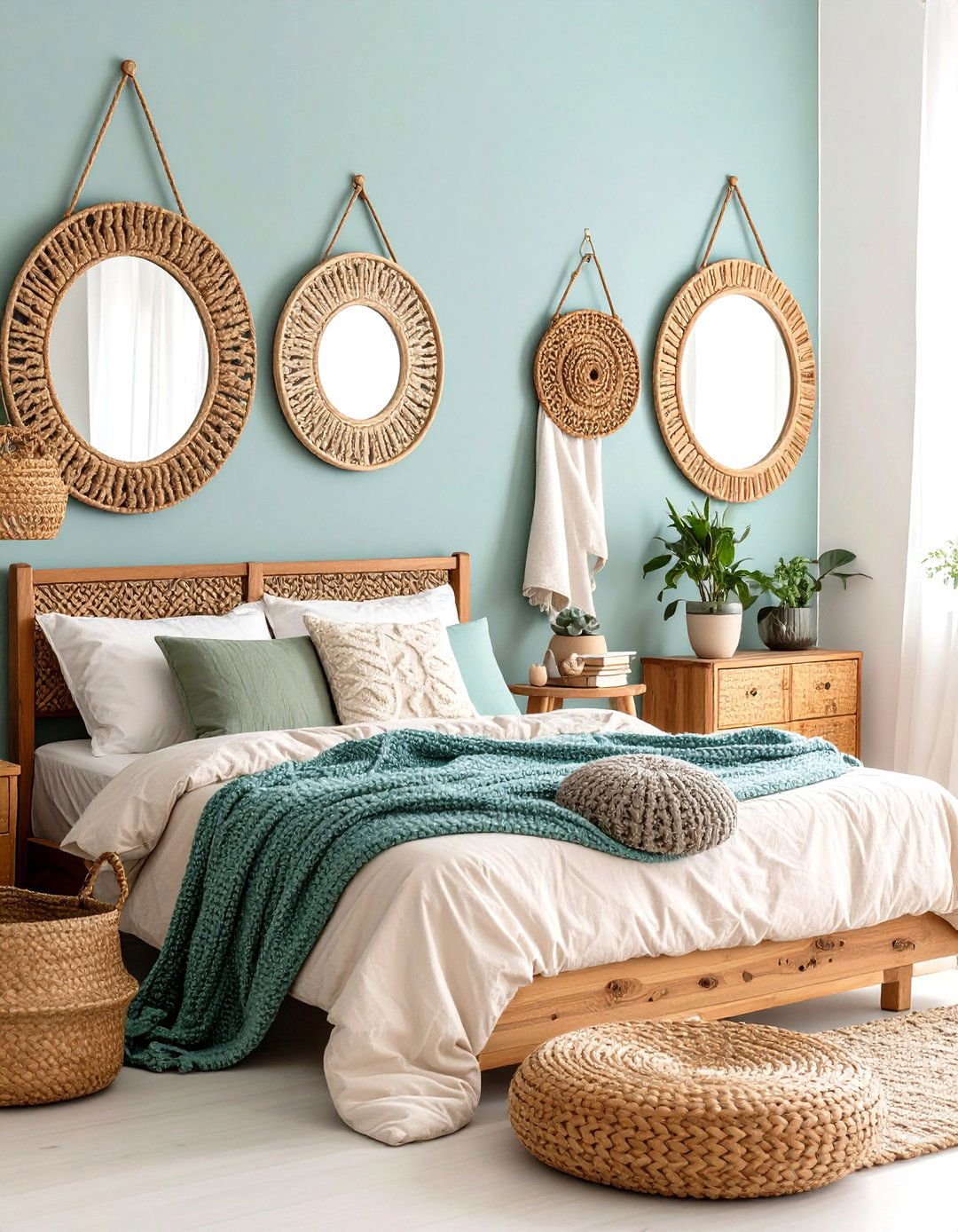 Mirror Magic Light Reflection - 24 Small Boho Bedroom Ideas