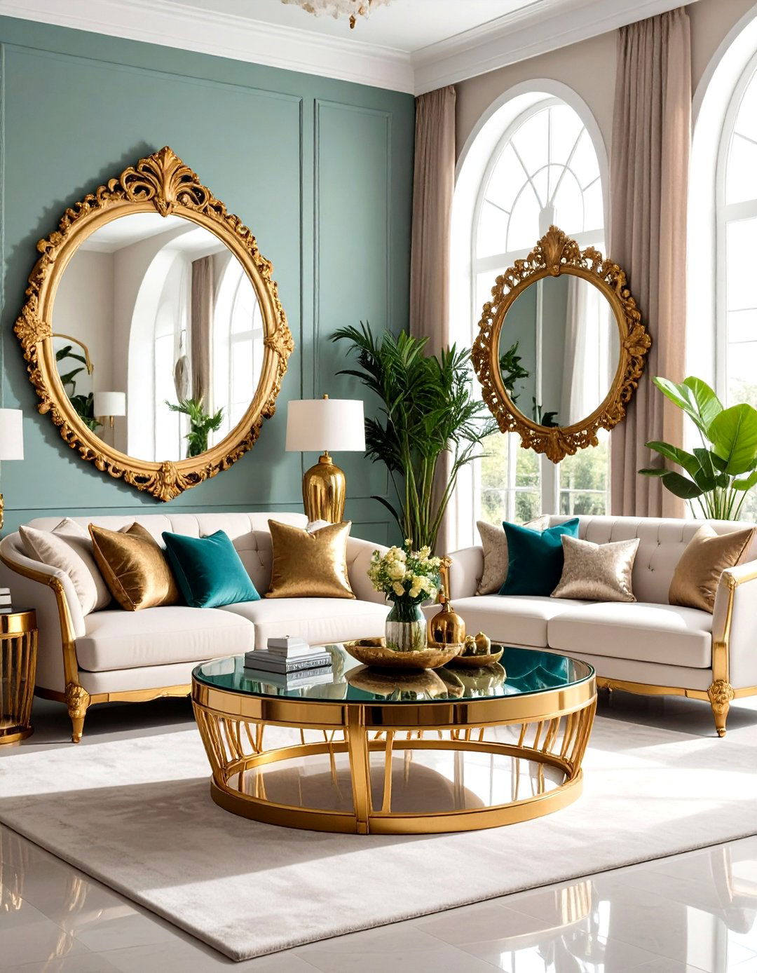Mirror Magic Reflection - 24 Black and Gold Living Room Ideas