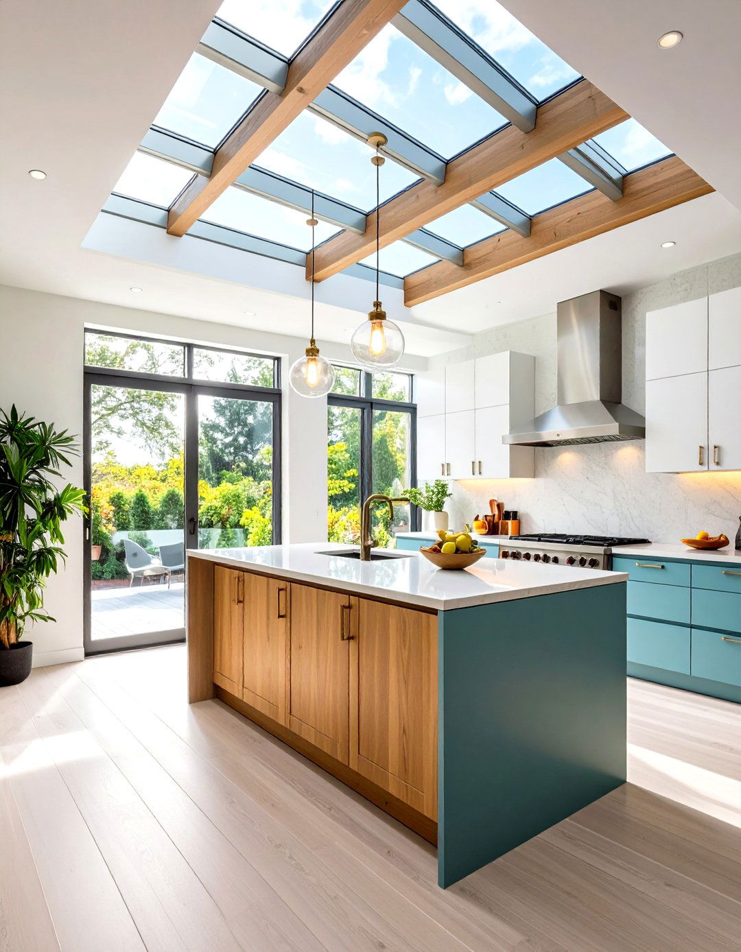 Mirror Panel Soffit with Space Enhancing Reflection - 24 Kitchen Soffit Ideas