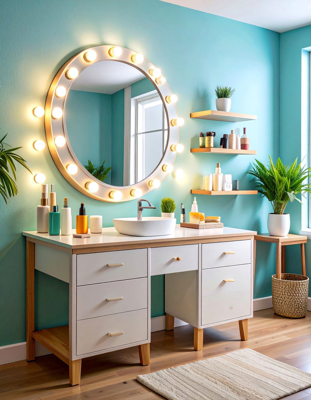 Mirror Vanity Station - 24 Dorm Bathroom Ideas