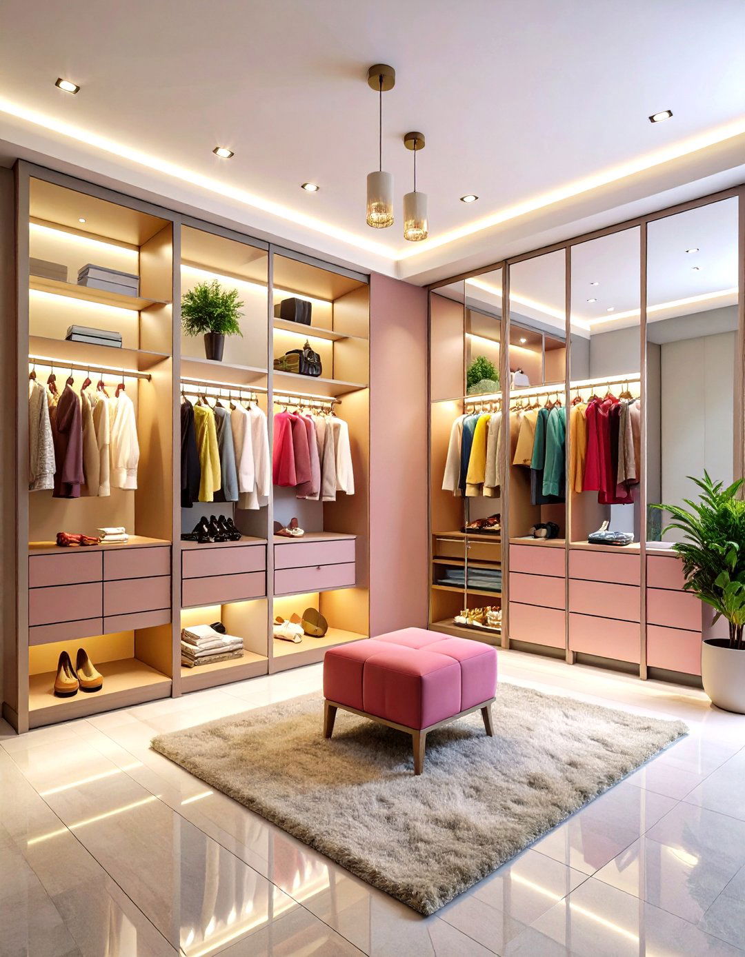 Mirror Wall Illusion Space - 24 Dressing Room Ideas